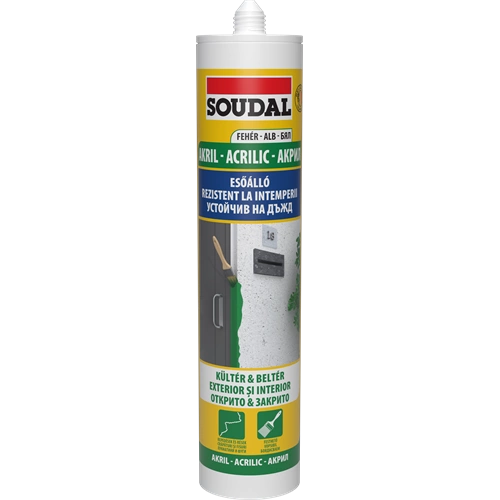Soudal esőálló akril tömítő FEHÉR 280ml